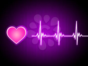 Purple Heart Background Showing Living Cardiac And Health
