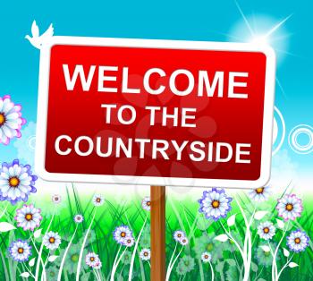 Countryside Welcome Indicating Greeting Scene And Outdoor