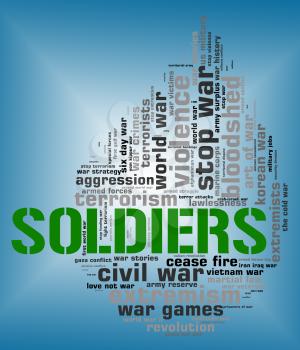 Soldiers Word Representing Comrade In Arms And Military Action