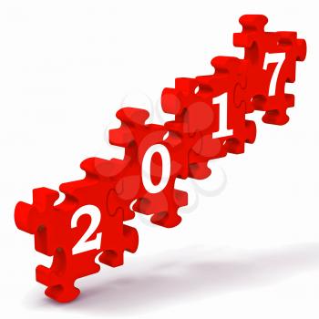 2017 Puzzle Shows New Year's Greetings And Festivity