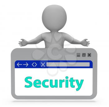Security Webpage Meaning Privacy Private 3d Rendering