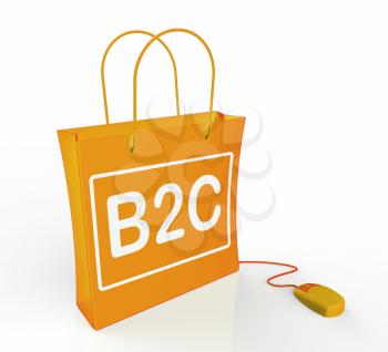 B2C Bag Representing Online Business and Buying