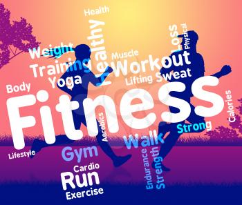 Fitness Words Showing Working Out And Text 
