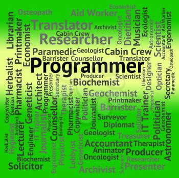 Programmer Job Representing Text Word And Programming