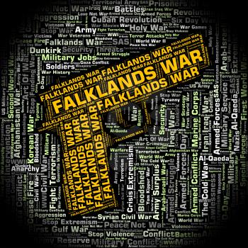 Falklands War Representing Wordcloud Skirmish And Fights