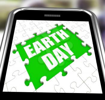 Earth Day Smartphone Showing Conservation And Environmental Protection
