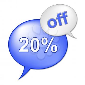 Twenty Percent Off Representing Closeout Discount And Sales