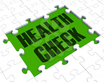 Health Check Puzzle Shows Health Care And Fitness