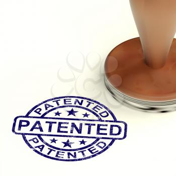 Patented Stamp Showing Registered Patent Or Trademark