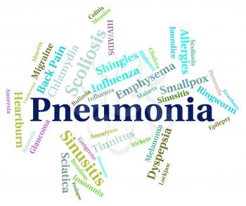 Pneumonia Word Indicating Poor Health And Wordclouds