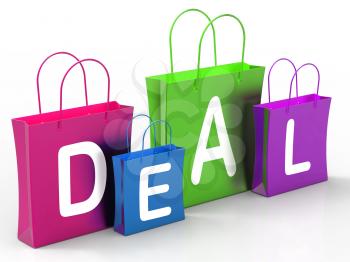 Deal On Shopping Bags Showing Bargains And Promotion