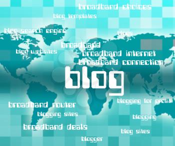 Blog Word Showing Blogger Site And Web