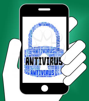 Antivirus Lock Showing Malicious Software And Scan