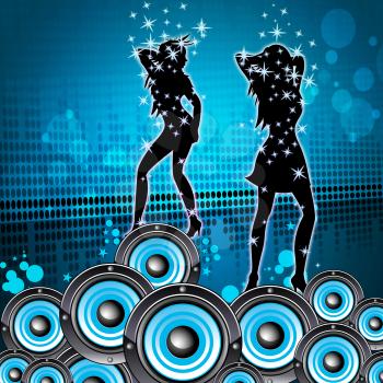 Dancing Disco Representing Sound Track And Celebration