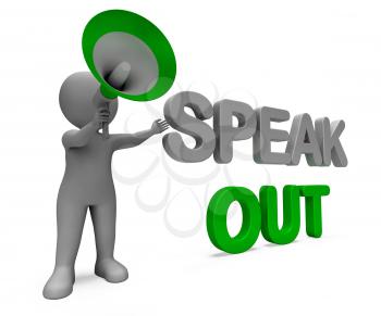 Speak Out Character Showing Be Heard Or Message