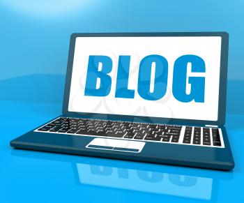 Blog On Laptop Showing Blogging Or Weblog Website