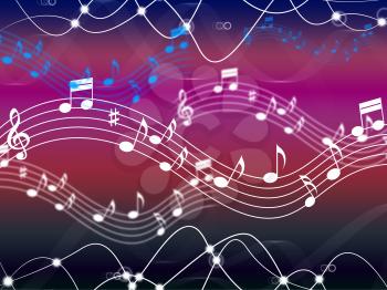 Music Background Showing Musical Song And Harmony

