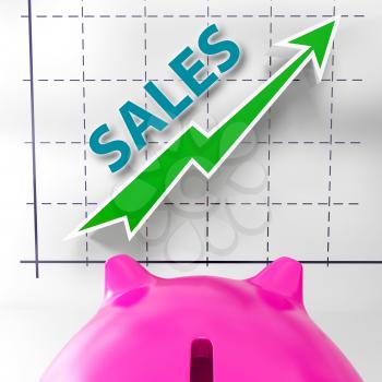 Sales Graph Meaning Increased Selling And Earnings