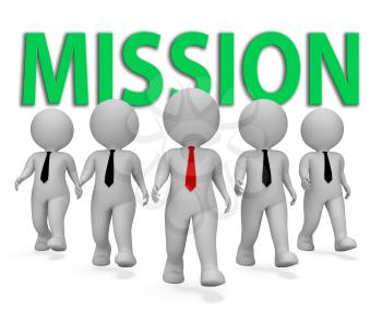 Mission Businessmen Representing Goals Leadership And Target 3d Rendering