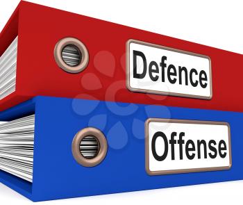 Defence Offense Folders Meaning Protect And Attack