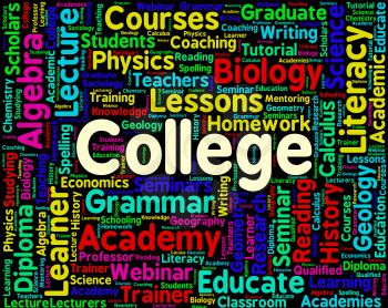 College Word Representing Educational Establishment And Text