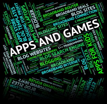 Apps And Games Showing Application Software And Entertaining