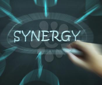 Synergy Diagram Meaning Joint Effort And Cooperation
