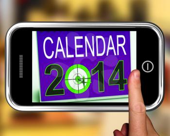 Calendar 2014 On Smartphone Shows Future Missions And Expectations