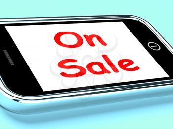 On Sale Phone Showing Promotional Savings Or Discounts