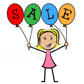 Sale Balloons Meaning Young Woman And Female