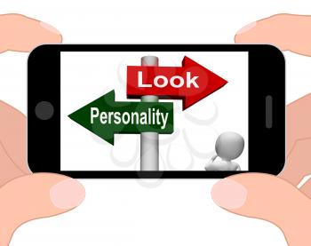 Look Personality Signpost Displaying Character Or Superficial