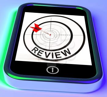 Review Smartphone Showing Feedback Evaluation And Assessment