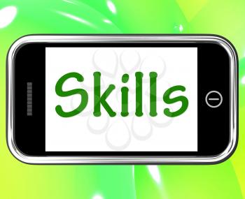 Skills Smartphone Showing Training And Learning On Web