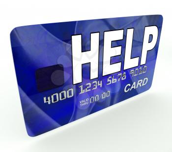 Help Bank Card Meaning Give Monetary Support And Assistance