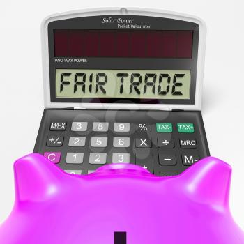 Fair Trade Calculator Showing Ethical Products And Buying