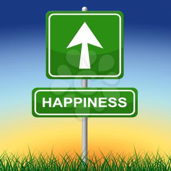 Happiness Sign Indicating Positive Arrows And Fun