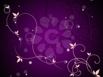 Floral And Bubbles Background Meaning Decorative Stem And Leave
