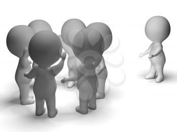 Excluded From Group 3d Character Showing Bullying