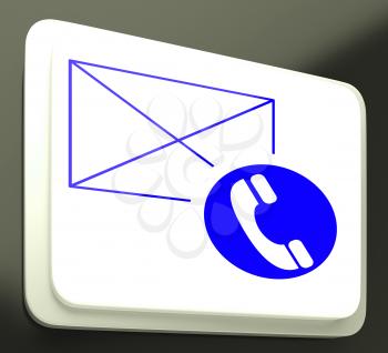 Envelope Phone Sign Showing Communication Media And Services