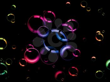 Bubbles Glow Showing Light Burst And Spectrum
