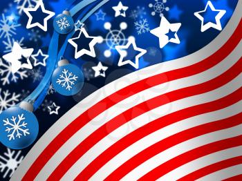 American Flag Background Meaning Snowing Winter And States
