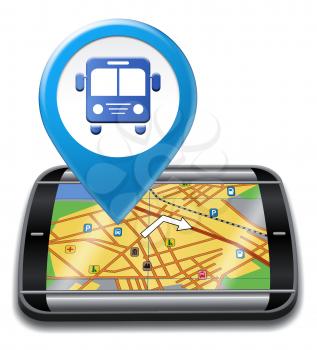 Bus Gps Showing Location Direction And Distance
