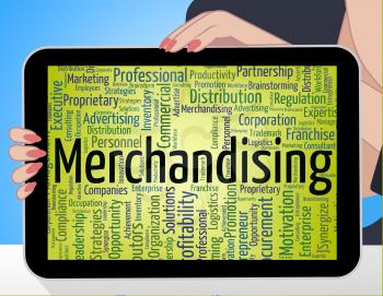 Merchandising Word Indicating Retail Text And Trade