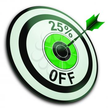 25 Percent Off Showing Reduction In Price Offer