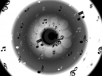 Musical Notes Background Showing Abstract Art And Melodies