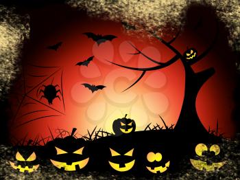 Tree Bats Meaning Trick Or Treat And Happy Halloween