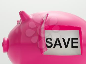 Save Piggy Bank Showing Savings On Products