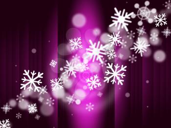 Snowflake Bokeh Indicating Merry Xmas And Theatres