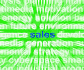 Sales Word Showing Marketing Selling Products To Consumers