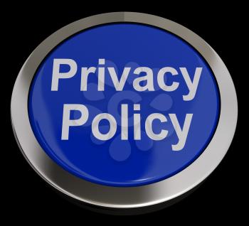 Privacy Policy Button In Blue Showing The Company Data Protection Terms